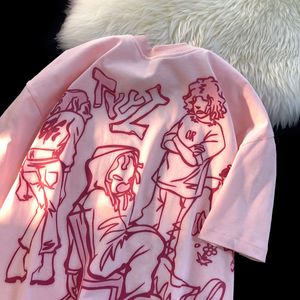 Camiseta Feminina Goth Streetwear Trendy Tees Man Women Oversized Animation Printing Graphic T Shirts Vintage Harajuku Couple Y2k Tops 230707