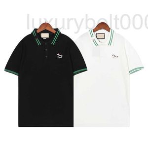 Men's T-Shirts Designer mens polo shirts womens Stripe splicing Horse Picture t shirt High Quality screw Cotton patchwork POLOs letter tshirts Casual tops tee QQFF