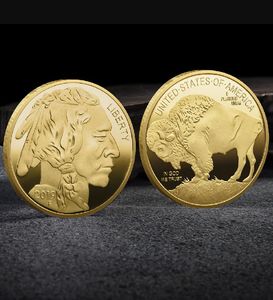 Arts and Crafts Commemorative Medal American Buffalo Gold Plated Coin Commemorative Medal