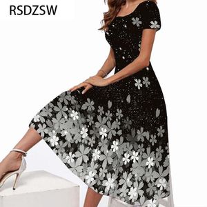 Suits 2022 Spring Black Women's Dress Summer Beach Casual Elegant Breathable Long Dresses Woman 3d Print Elegant Dresses for Women