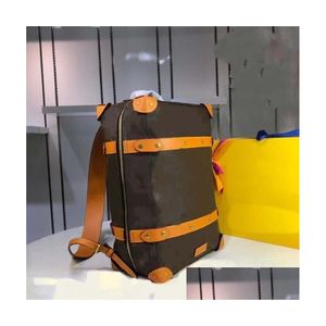 External Frame Packs Genuine Leather Global Limited Sales Old Flower Bags Fashion Soft Trunk Backpack Luxury Designer Shoder Bag Wom Dhgfm