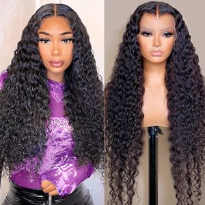 13x4 Lace Frontal Deep Wave Remy Brazilian Human Hair Wigs for Black Women 150% Density Lace Closure Deep Curly Human Hair Wigs