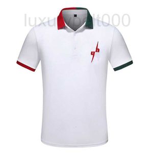 Men's Polos Designer 2023 Europe luxury mens polo color letter Red green stripes print shirts polos womens tshirt striped neck turn-down collar cotton clothing M8HR