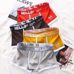 Caleçons Sexy hommes culottes coton Shorts Boxer Cuecas sous-vêtements respirant U convexe large ceinture grande taille