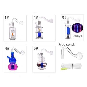 Herb Grinder High Quality Glass Oil Burner Bong Hookah Bubbler With Double Matrix Perc Ash Catcher 10Mm Male Water Pipe Mix Drop Del Dh2Yf