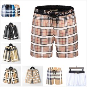 NY DESIGNER Fashion Classic Plaid Brand Olika stilar snabbtorkande baddräkt Tryckt brädes strandbyxor herrbadshorts