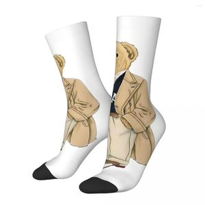 Men's Socks Vintage Back Polo Trip Teddy Bear Unisex Street Style Seamless Printed Funny Crew Sock Gift
