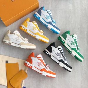 Дизайнерские кроссовки кроссовки Virgil Casual Shoes Toping Caffice Canvas Кожаная кожа Abloh White Green Red Blue Fashion Platform Mens Sneakers 03 03