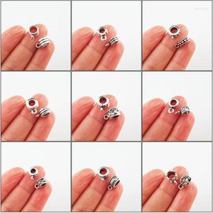 Charms Fashion Flower Chinese Knot Bail Tibetan Silver Plated Connectors For Gifts Jewelry