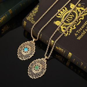 Hänge halsband marockanska brud smycken halsband ihåligt utformad design specialfärg guld kvinnors bröllopsklänning dekorativ