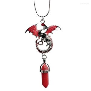 Pendant Necklaces Vintage Glow In The Dark Necklace Dragon For Man Metal Crystal Night Luminous Fluorescence