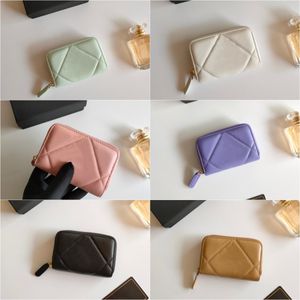 Luxury Fashion Business Card Holder Caviar Women's Mini designer Wallet Colorful Genuine Leather Eggstone Luxury Black Box Wallet nice card holders