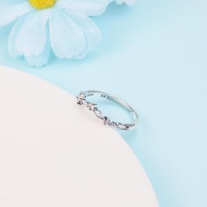 Klusterringar Tidlös Wish Sparkling Alternerande Ring 925 Sterling Silver Smycken För Kvinnor Present FR297