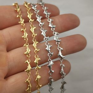 3meter Lot Stainless Steel Jewelry Finding Chains Welding Dolphin Chains Fashion Strong Marking DIY For Necklace Bracelet 5mm
