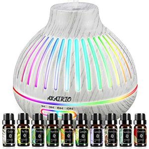 Humidifiers 400ML Essential Oil Diffuser with Aromatherapy Oils Set for Home Office Essential Oils Cool Mist Humidifier Diffuser for Large