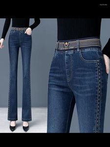 Frauen Jeans 2023 Ausgestelltes Flare Niedrige Taille Lose Bequeme Für Frauen Hosen Vintage Elastische Mode Denim Hose Hose