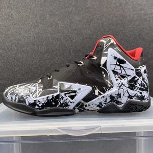 Lebron 11 Graffiti czarne białe męskie buty do koszykówki Lebrons XI 11s trampki Multi Color Glow Green BHM czarne czerwone hodowane sportowe trampki Miami