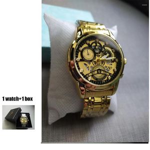 Relógios de pulso 2023 vendidos marca relógio de pulso eletrônico quartzo oco tendência relógio masculino presente à prova d'água moda luxo