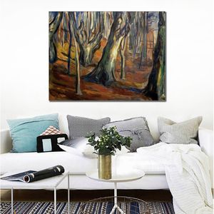 Modern Abstract Canvas Art Autunno (vecchi alberi Ekely) Edvard Munch Pittura a olio fatta a mano Decorazione da parete contemporanea