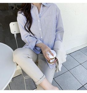 Women's Polos 2023 Temperament Commuter Stripe Shirt For Design Sense French Top Fresh And Versatile Style Must Be Entered By Gir