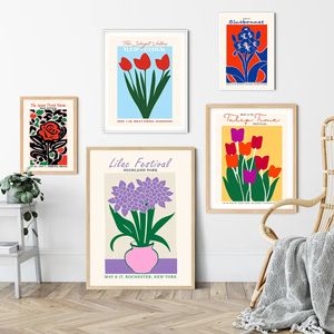 Festival de Portland Rose Picture Art Art Rochester Lilac Festival Canvas Painting Poster Print Presentes Tulip