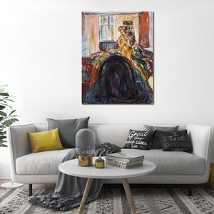 Modern Abstract Canvas Art Self-portrait During The Eye Disease I Edvard Munch Handmade Oil Painting Contemporary Wall Decor