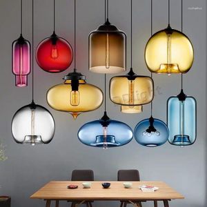 Pendelleuchten Moderne Retro Nordic Glas Edison LED Kronleuchter Einfache Industrielle Stil Lampe Restaurant Cafe Bar Decke Hängende Licht