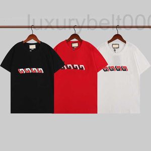 Herr T-shirts Designer tryckta t-shirts för män Färgmålning får bokstavskläder kortärmade herr märkesbokstäver polo svart röd vit 05 ZER8