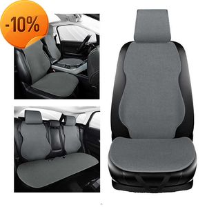 New Universal Flax Car Seat Cover Protector Set Breathable Linen Auto Chair Cushion Front Rear Backrest Pad Mat Interior Accessories