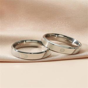 Cluster Rings Stainless Steel Ladies Men Couple Set Friendship Engagement Wedding Ring 2023 Jewelry Anillos Acero Inoxidable Mujer Aesthetic