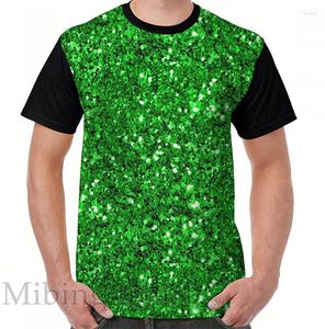 Herr T-shirts Roligt tryck Herrskjorta Dam Toppar T-shirt Limegrön Glittrande Glitter Konfetti Grafisk T-shirt O-ringad Kortärmad Casual Tshirts