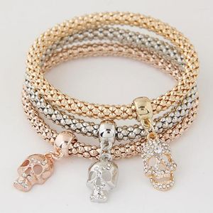 Charm Bracelets YADA Gothic Punk Skull Pendant Bangles For Women Friendship Bracelet Jewelry Halloween Gift BT210017