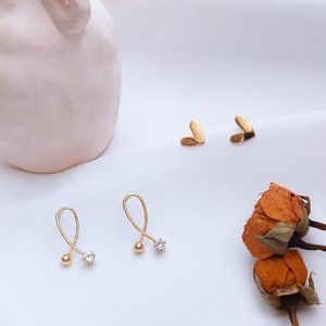 Stud Earrings Colorful L Fashion Gold Silver Color Copper Material Heart Cross Crystal For Women Elegant Cute Christmas Jewelry