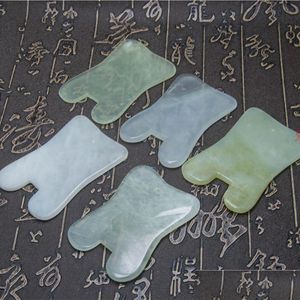 Massagem Stones Rocks 100Pcs Modern Natural Jade Stone Guasha Gua Sha Board Square Shape Mas Hand Masr Relaxation Health Care Facia Dhnpu