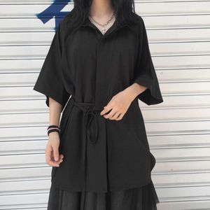 Camiseta camiseta feminina verão quimono sólido allmatch japonês feminino haruku bandagem design retro chique elegante pura vendendo tops roupas