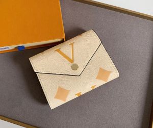 Tasarımcı Kadınlar Cüzdan Lüks Victorine Cüzdan Kabartmalı Çiçek Mektubu Empreinte Kısa Kredi Kartı Sahipleri Bayanlar Moda Para Debriyaj Çantaları Kutu
