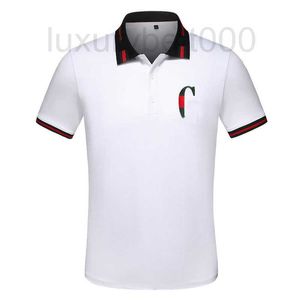 Herren Polos Designer 2023 Sommer Herren Poloshirts Männer Luxus Klassischer Briefdruck T-Shirts Revers Rot Grün Streifen Druck T-Shirt Lässig Poloshirt 3XL 1I5Q