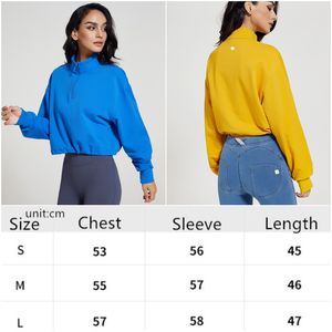 LL-F169 Esercizio Fitness Wear Womens Yoga Outfit Stand Collar Felpa Abbigliamento sportivo Abbigliamento outdoor Abbigliamento casual Camicia da corsa per adulti Manica lunga