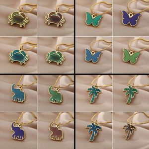 Pendant Necklaces Dainty Necklace Animal for Butterfly Elephant Crab Thermochromic Teen Women Anniversary Jewelry Gif