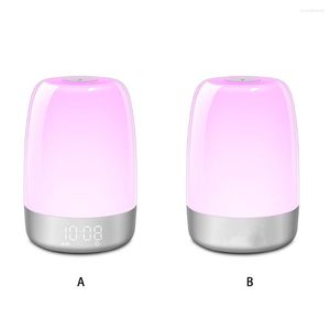 Table Lamps Wake-Up Night Light Simulation Touch Control Warm Bedside Lamp For Bedrooms RGB Nightstand Lights Snooze Mode