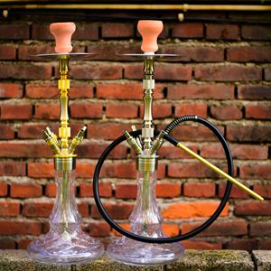 Conjunto de cachimbo de água de 25,5 polegadas Vidro de metal Vidro de cristal claro Shisha Beaker Fumar Novo no mercado shisha Filtro de cigarro Arabian Oil Rigs Designer