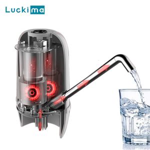 Pompe per l'acqua Pompe doppie Potente distributore automatico di acqua Pompa portatile per bottiglia da gallone d'acqua Ricarica USB per cucina domestica Ufficio 230707