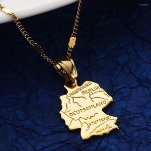 Anhänger Halsketten Gold Farbe Deutschland Karte Anhänger Halskette Für Frauen Trendy Kette Schmuck