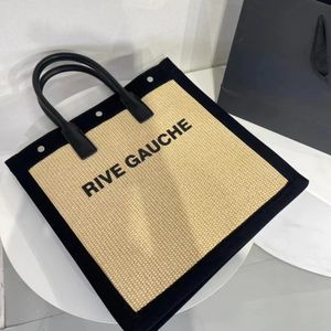 Luksusowe Rive Gauche Słomkowa kopertówka do przechowywania splot Projektanci shopper bag Rafia Torebka damska Hobo travel Torby plażowe crossbody Torby weekendowe na ramię torebka Portfele męskie