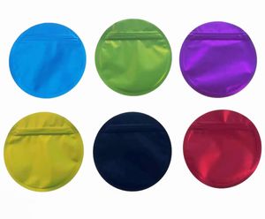 Jewelry Pouches Bags Blank Plain Irregar Round Shaped Plastic Packaging Die Cut With Zipper Aluminum Foil Smell Proof 3.5G Mylar Bag Otvtb