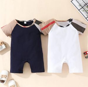 Retail Newborn Baby Rompers Short Sleeved Old Flowers Climbing Newborn Girl Boy Clothes Cotton Jumpsuit Children Pajamas