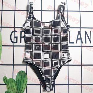 Stroje kąpielowe damskie Letter Plaid Bikini Ladies One Piece Swimsuit Outdoor Summer Swimsuit With Bra