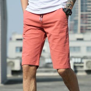 Shorts Masculino 2023 Masculino Moda Verão Bolsos Casual Masculino Coreano Cor Sólida Fino Elástico Cintura com Cordão P201