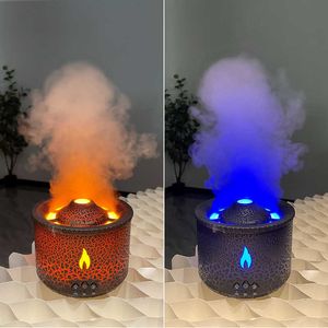 Humidifiers 360ml Volcanic Flame Aroma Oil Diffuser Smoke Ring Air Humidifier Ultrasonic Atomizing Sprayer As Christmas Gift