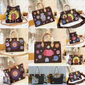 Borsa YK Yayoi kusama Tote Bags collection multi Designer Pattern Borse Luxury lady Borsa a tracolla Classic Women Crossbody Handbag fashion Leather